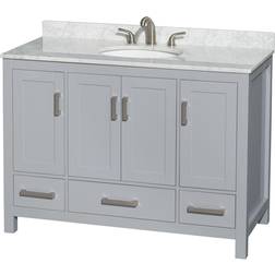 Wyndham Collection Sheffield 48-in Undermount Single Sink with Carrera Natural Marble Top