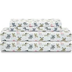 Beatrice Home Fashions Microfiber Whimsical Queen Bed Sheet White, Gray