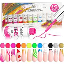 Rarjsm Nail Art Gel Polish 12-pack