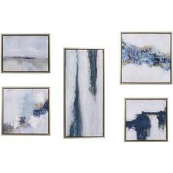 Martha Stewart Blue Drift Framed Art 36.6x16.6" 5