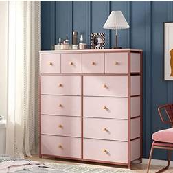 Enhomee Dressers for Bedroom Pink Chest of Drawer 40.8x44