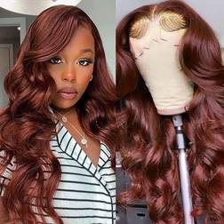 UNice 13x4 Body Wave Lace Front Wig 18 Inch 10A Reddish Brown