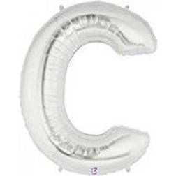 Amscan Anagram 78394 32 in. Letter C Silver Supershape Foil Balloon