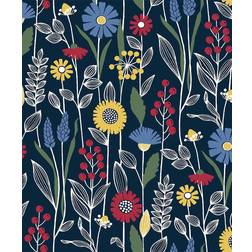 Nuwallpaper Navy Jane Peel and Stick Wallpaper, Multi-Colored