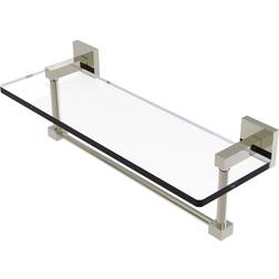 Allied Brass Montero 16 H W Clear Vanity Bathroom Shelf with Towel Bar Nickel