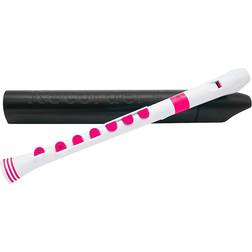 NuVo Recorder German Fingering With Hard Case White/Pink