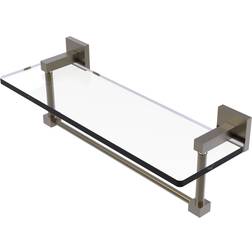 Allied Brass Montero 16 H W Clear Vanity Bathroom Shelf with Towel Bar Antique