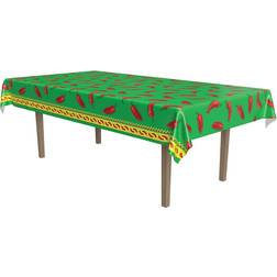 Beistle 54 x 108 Chili Pepper Tablecover- Green/Red/Yellow, 2/Pack Quill