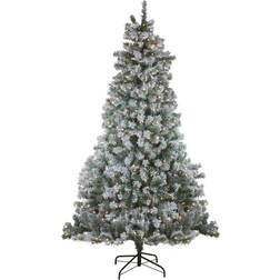 Northlight Pre-Lit Flocked Winema Green/Clear Lights Christmas Tree 90"