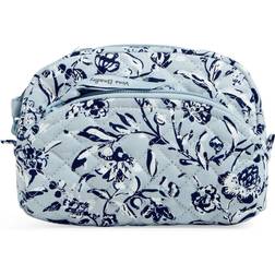 Vera Bradley Mini Cosmetic Makeup Organizer Bag, Perennials Gray-Recycled Cotton