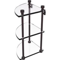 Allied Brass Foxtrot H W 3-Tier Corner Clear Bathroom Shelf in Antique Bronze