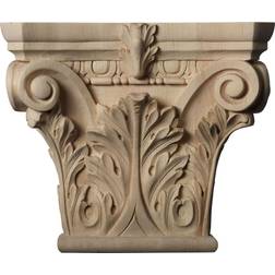 Ekena Millwork 3-3/4 9-5/8 Unfinished Wood Maple Large Floral Roman Corinthian Capital