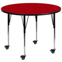 Flash Furniture Wren Round Adjustable Activity Table, Red