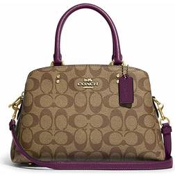 Coach Mini Lillie Carryall In Signature Canvas - Khaki/Boysenberry