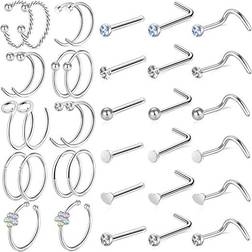 ONESING Nose Rings (36pcs) - Silver