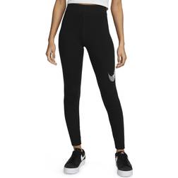 Nike Women's Sportswear Swoosh High Waisted Leggings - Black/White