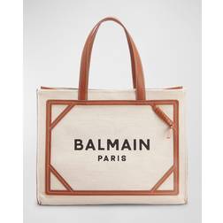 Balmain B-Army Medium Logo Shopper Tote Natural/Gold