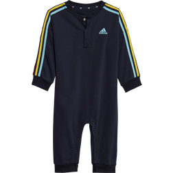 Adidas Infant Essentials 3-Stripes French Terry Bodysuit - Legend Ink/Bliss Blue/Impact Yellow/Bold Orange