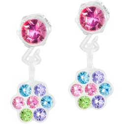 Blomdahl Pendant Daisy Earrings - Silver/Multicolour