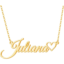 Juantao Personalized Name Necklace with Heart - Gold