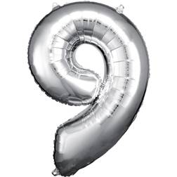 Amscan Large Number Balloon Silver 9