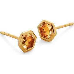 Monica Vinader Kate Young Gemstone Stud Earrings - Gold/Orange