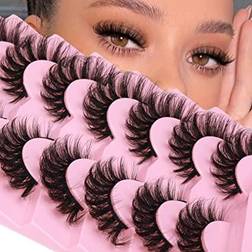 Jimire Fluffy Cat Eye Mink Eyelashes 6D Eyelashes 7-pack