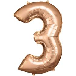 Amscan Large Rose Gold Number Balloon 3