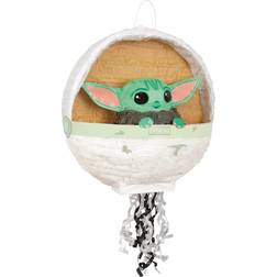 Unique 65080 Baby Yoda 3D Pull Pinata Star Wars 1 Pc, Paper, Multicolour