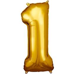 Amscan foil balloon 33 x 86 cm gold number 1