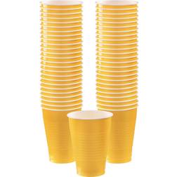 Amscan Disposable Plastic Cups 12 oz. Yellow Sunshine 50 Pcs