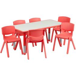 Flash Furniture Emmy 23.625''W 47.25''L Rectangular Red Activity