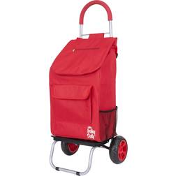 Trolley Dolly Steel Shopping Grocery Foldable Cart in Red