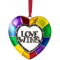 Northlight Multi-color Metal Faceted Love Wins Pride Heart