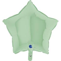 Folieballon Stjerne Pastelgrøn Mat 91 cm