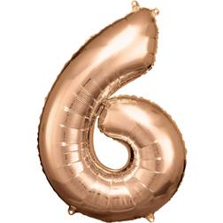 Amscan Large Rose Gold Number Balloon 6