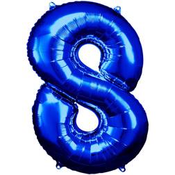 Amscan foil balloon 53 x 83 cm number 8 blue