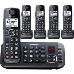 Panasonic KX-TGE645M DECT 6.0 Expandable Cordless Phone System with Digital Answering System Metallic Black