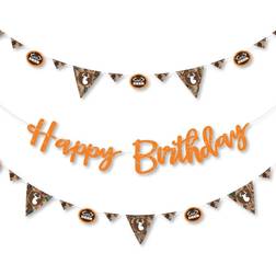 Gone Hunting Deer Hunting Camo Party Letter Banner Decoration Happy Birthday Orange