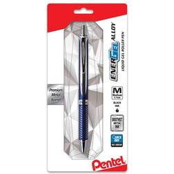 Pentel EnerGel Alloy Gel Pen 0.7mm Blue Barrel Black Ink 1pk