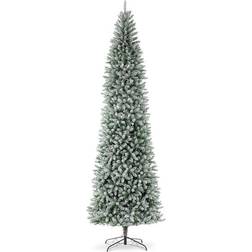 GlitzHome Flocked Pencil Christmas Tree 132"