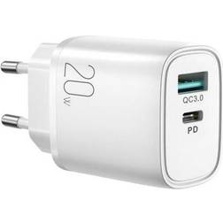 Joyroom Fast Väggladdare 20W USB-A Till USB-C Vit