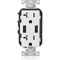 Leviton Combination Duplex Receptacle/Outlet 20A 125V White