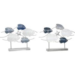 Dkd Home Decor Grey Blue Metal White Spirals 63 Dekofigur