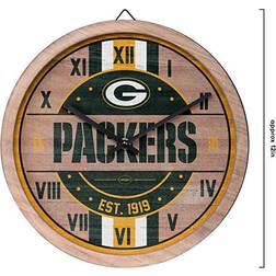 Foco Green Bay Packers Barrel Wall Clock 12"