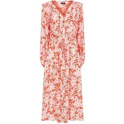 Wallis Floral Silhouette Ruffle Button Through Dress
