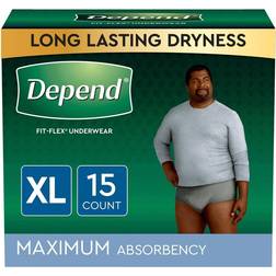 Depend FIT-FLEX Underwear for Men XL 15-pack