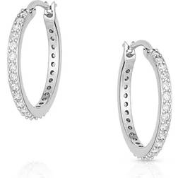 Montana Silversmiths Milky Way Hoop Earrings - Silver/Transparent