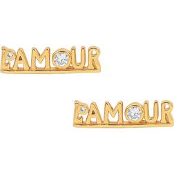 Hultquist L'amour Earrings - Gold/Transparent