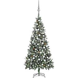 vidaXL LEDs&Ball Set Pine Cones Christmas Tree 82.7"